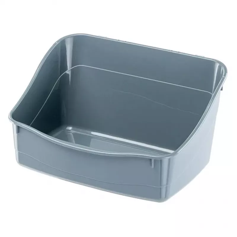 Atvērts stūra pakaišu kastes FERPLAST Rabbit tualete, plastmasa, pelēka, 370×270×185 mm, trušiem