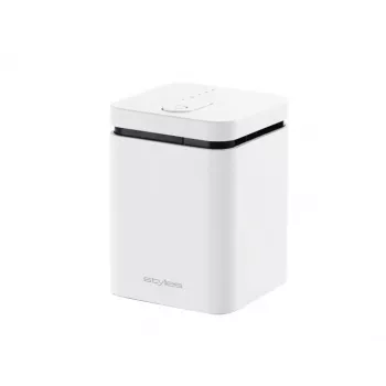 Aromātu difuzors Stylies ELARA/balta — iztvaikojošs, telpām līdz 25 m², 2 h taimeris, maiņstrāva/baterijas/USB, 1,3 W, 74×74×100 mm