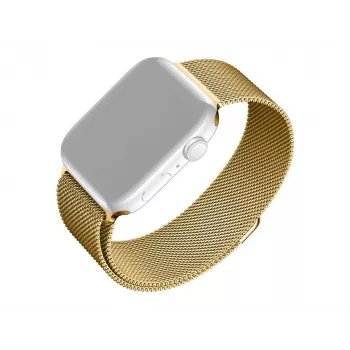Metāla sieta maināmā siksniņa FIXED FIXMEST-434-GD Apple Watch 42/44/45/46/49 mm, zelta apdare