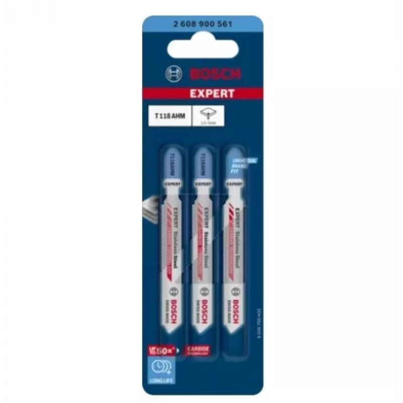 Bosch 2 608 900 561 finierzāģa/figūrzāģa/virzuļa zāģa asmens Finierzāģa asmens Karbīds 3 gab.