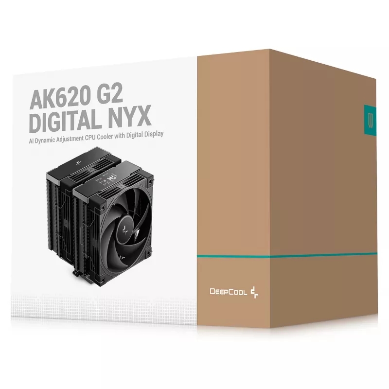 Gaisa dzesētājs DeepCool AK620 G2 Digital NYX, 120 mm ventilators, maks. gaisa spiediens 2.78 mmH2O, 144×127×159 mm, melns
