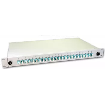 Lightwin optiskās šķiedras savienojumu kārba, 48 šķiedras, 24x DLC daudzmodu, 50/125 µm OM3 pītasu savienojumu kārbas (SPBOX 48G50 OM3 DLC)