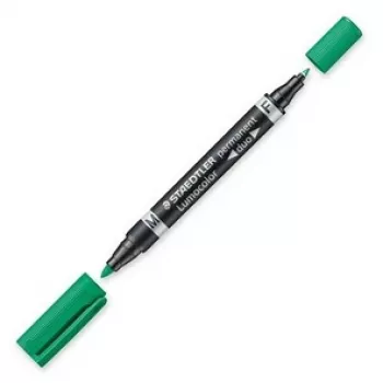 Pastāvīgais marķieris Staedtler Lumocolor Duo Fine/Bullet Tip zaļa