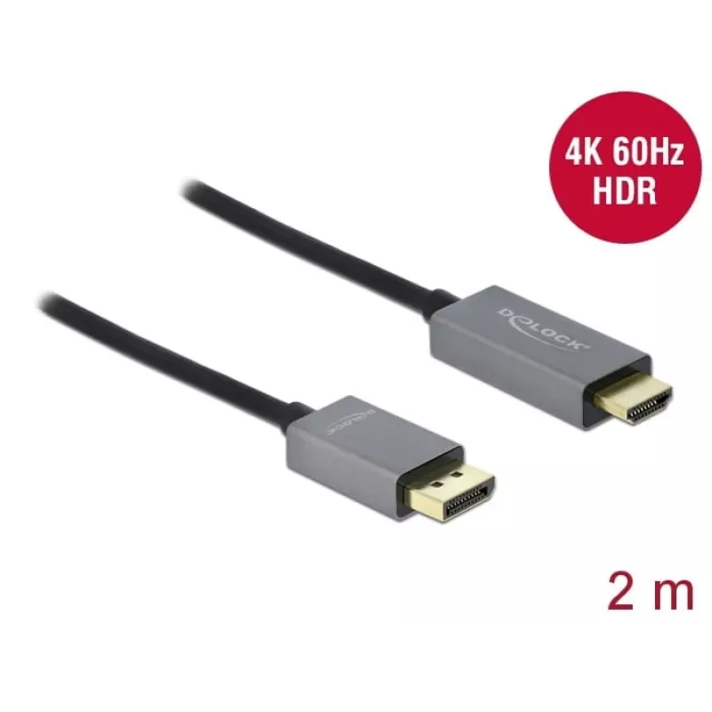 DisplayPort uz HDMI kabelis DeLOCK Active 1.4 4K 60Hz 2m