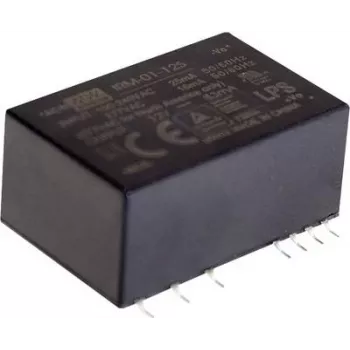 DC/DC pārveidotājs MEAN WELL IRM-01-12S, 1 W, 12 V izeja, 85–305 V ieeja, RoHS