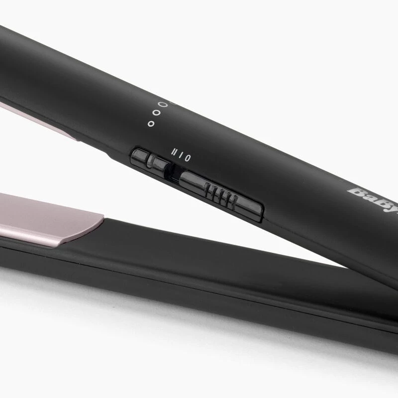 Iztaisnošanas gludeklis BaByliss CERAMIC 230 — Keramikas plāksnes, 2 karstuma līmeņi, 1,8 m vads, Melns
