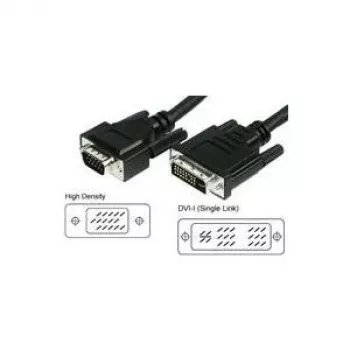 Wentronic Goobay DVI-I/VGA FullHD kabelis, melns, 3 m - DVI-A spraudnis (12+5 kontaktu) > VGA spraudnis (15 kontaktu) (50991)