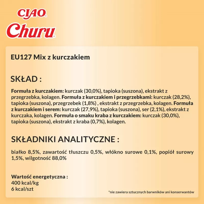 INABA Churu dažādu garšu kaste ar vistu - kaķu gardumi - 20 x 14g