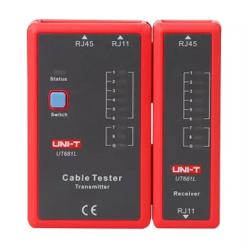 Tīkla kabeļu testeris UT681L RJ45 un RJ11 savienotājiem, nepārtrauktības un vadu pārbaude
