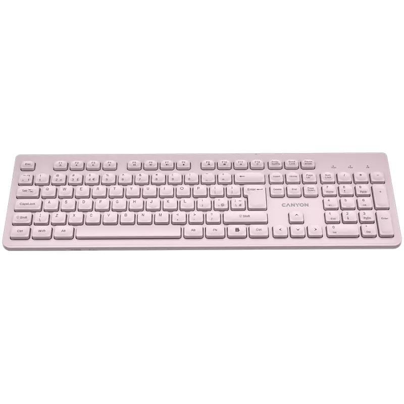 Bezvadu tastatūra CANYON HKB-W01 — UK/US izkārtojums, bēša, darbināma ar AAA baterijām