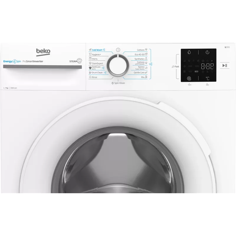BEKO veļas mazgājamā mašīna BM3WFSU37013WW, 7 kg, Energoefektivitātes klase A, 49,6 cm, 1000 apgr./min, invertora motors, Steam Cure
