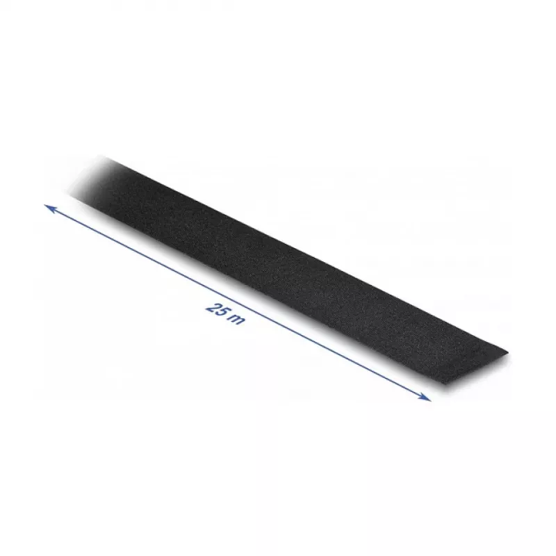 DeLOCK auduma lente 25 m x 25 mm neplēsīga pašlīmējoša melna
