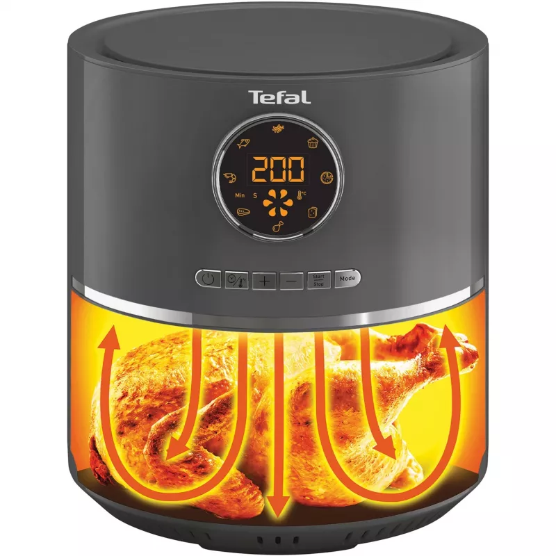 Tefal Ultra Fry Digital EY111B Viena 4,2 l 1400 W Karstā gaisa fritieris Pelēks