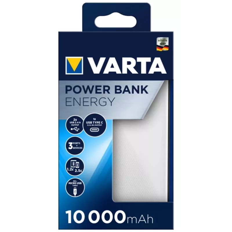 Pārnēsājams lādētājs Varta Energy 10000, 10000 mAh