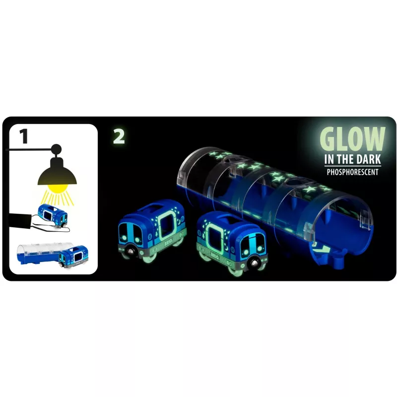 World Tunnel Box U-railway Glow in the Dark, Rotaļu Transportlīdzeklis Zils