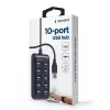 USB centrmezgls Gembird UHB-U2P10P-01 — 10 portu USB 2.0 centrmezgls