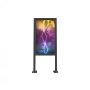 Signage Display Enclosure Edbak POK101 Steel Melns Portrait 862x200x1981mm