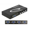 DeLock Switch VGA 4 portu manuāls divvirzienu - ekrāna slēdzis - 4 x VGA - galddatoram (87635)