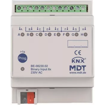 MDT BE-08230.02 Binārais ievads 8 kanālu 4TE REG 230 V maiņstrāva (BE-08230.02)