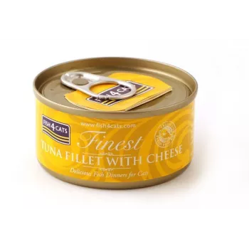 Fish4Cats Finest tunča fileja ar sieru, mitrā barība kaķiem, 70 g