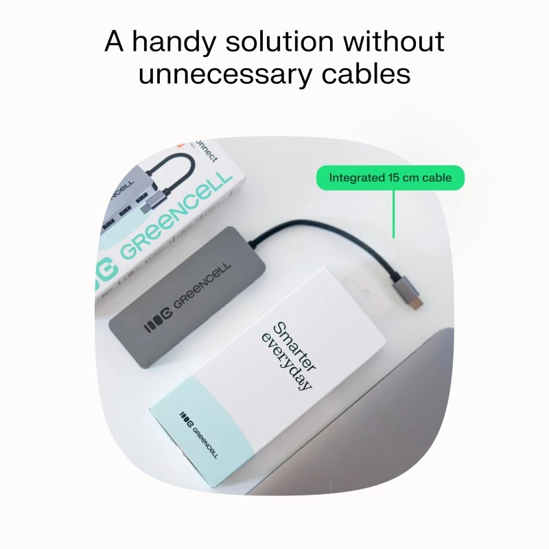 USB centrmezgls zaļa Cell HUB-GC-C4A — 4 portu USB-C 3.0 centrmezgls
