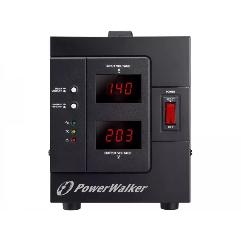 PowerWalker AVR 2000 SIV FR sprieguma regulators 2 maiņstrāvas kontaktligzdas 110 - 280 V melns