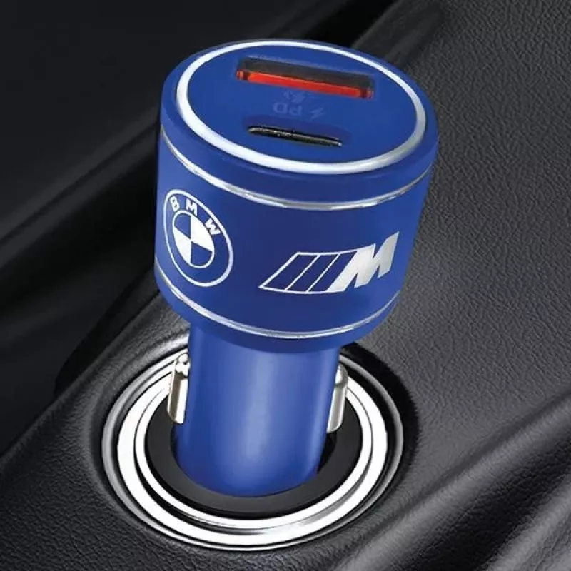 Auto lādētājs 20W PD-QC 3.0 Fast Blue