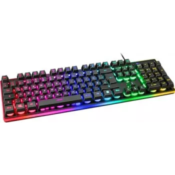 Deltaco Gaming GAM-021-RGB-DE vadu, USB spēļu tastatūra, ergonomiska, apgaismota, vācu (QWERTZ), melna (GAM-021-RGB-DE)