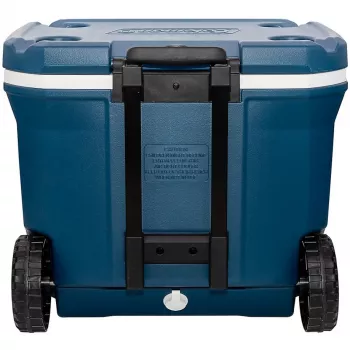 Coleman 50QT Xtreme Wheeled Cooler, zils, plastmasa, poliuretāns (PU), melns, 47 l, 113 kg