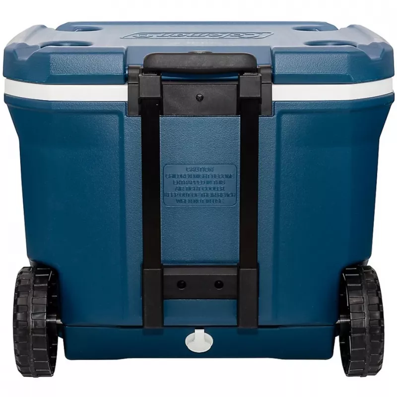 Coleman 50QT Xtreme Wheeled Cooler, zils, plastmasa, poliuretāns (PU), melns, 47 l, 113 kg
