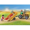 Playmobil 71442 Lauki: Traktors ar piekabi un ūdens tvertni Svaiga raža fermā Mācīšanās par vidi Jautra iztēles lomu spēle