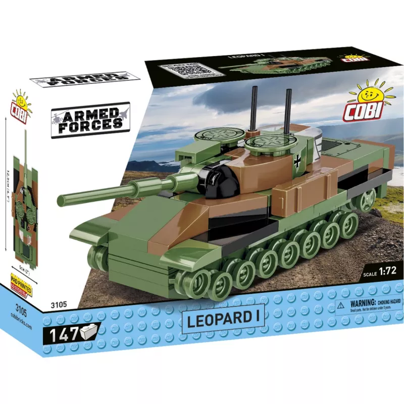 Būvkomplekts Cobi Leopard I tanka modelis — 147 gab., no 6 gadu vecuma, brūns/zaļš