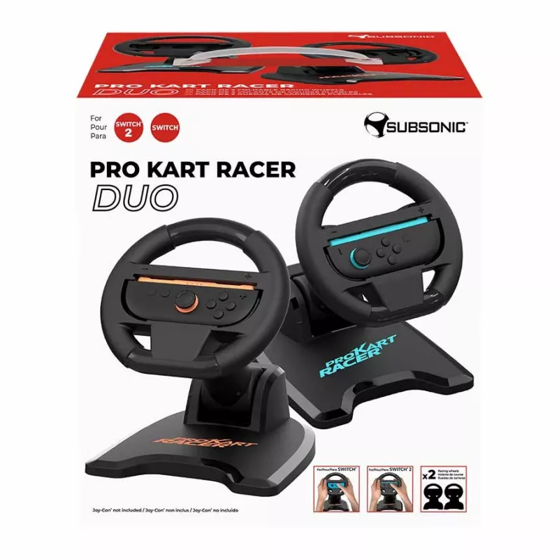 Sacensību stūre SUBSONIC SA5727-2 Pro Kart Racer Duo Nintendo Switch ar divu kontrolieru atbalstu