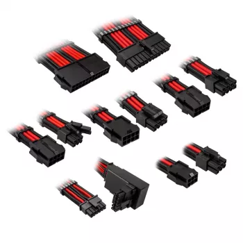 Kabeļu/Adapteru komplekts Kolink Core Pro 12V-2x6 Type 2 pinuma apvalkā, Jet Melns/Racing
