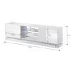 Cama TV skapis QIU 200 MDF balts glancēts/balts glancēts