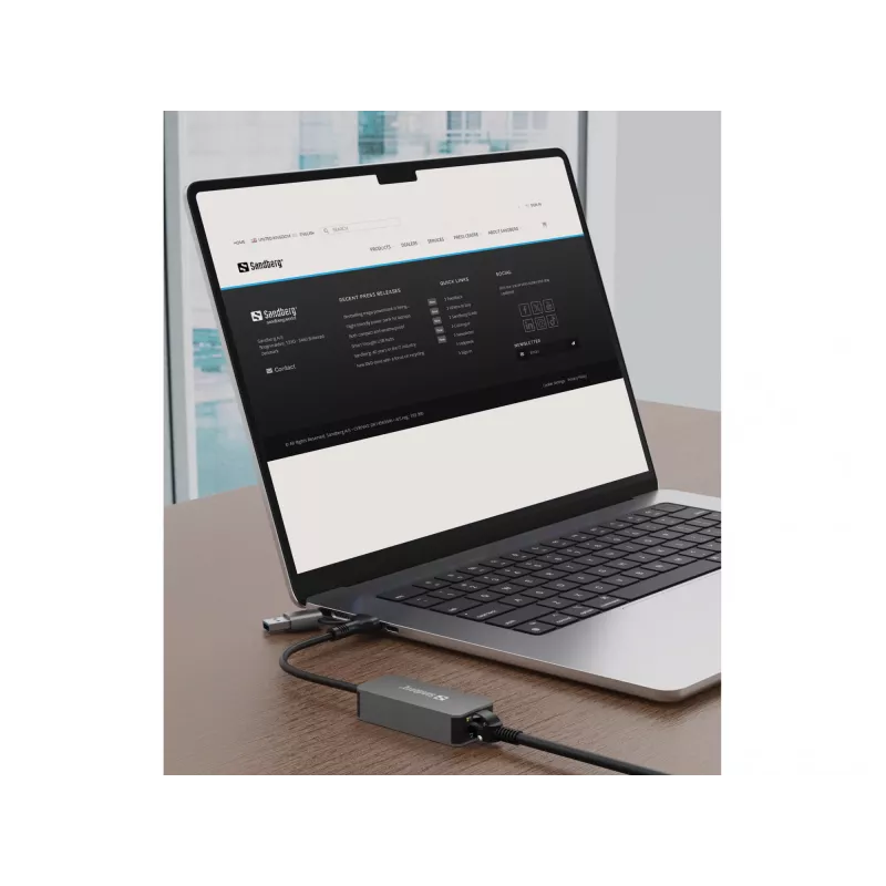 USB-C/A adapteris SANDBERG 136-68 ar 2,5 GbE RJ45 Ethernet portu