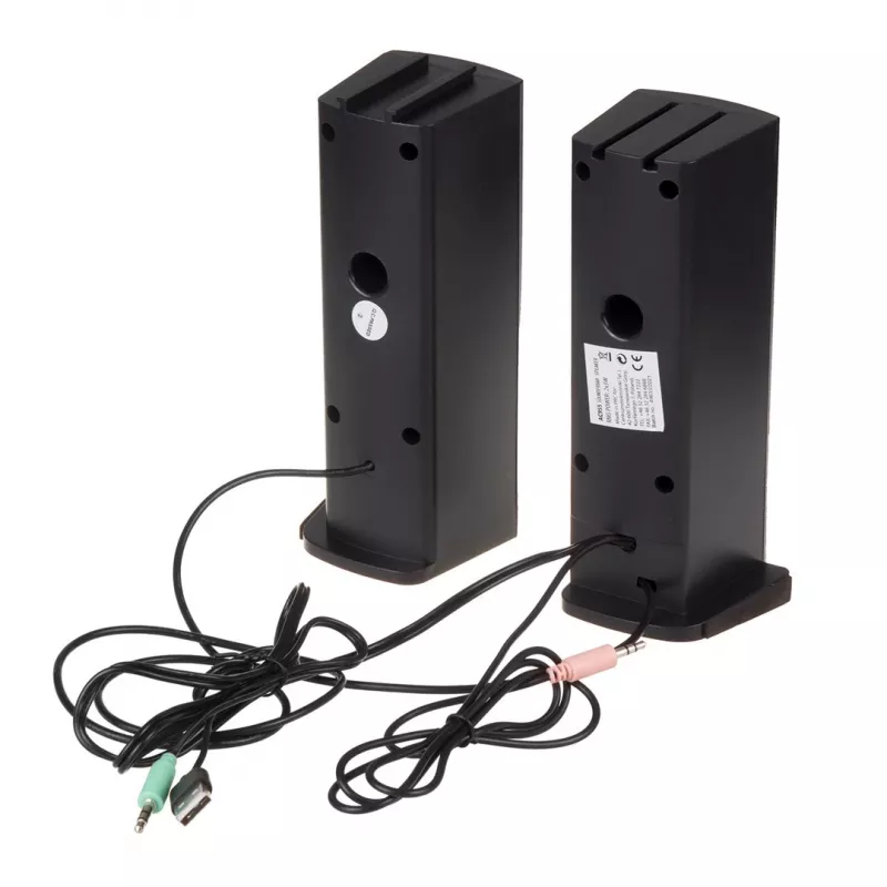 2-in-1 datora skaļruņu skaņas panelis ar RGB LED fona apgaismojumu, stereo, paredzēts spēlēm, USB, 2 x 3 W, AUX 3,5 mm