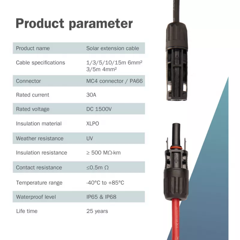 Kabelis Digitus DK-SCEC66-0030 6 mm² 3 m MC4 Melns Sarkans