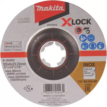 Makita E-00402 - slīpēšanas disks - Metāls - Makita - 2,22 cm - 12,5 cm - 6 mm