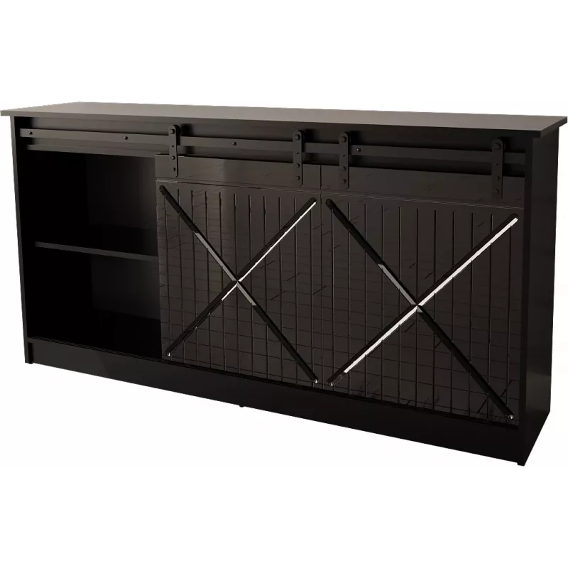 kumode 160x80x35 GRANERO melns/melns glancēts
