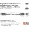 CLUB3D DisplayPort 2.1 Divvirzienu VESA DP80 sertificēts kabelis 4K240Hz, 8K60Hz vai 10K30Hz M/M 1,2 m/3,94 pēdas