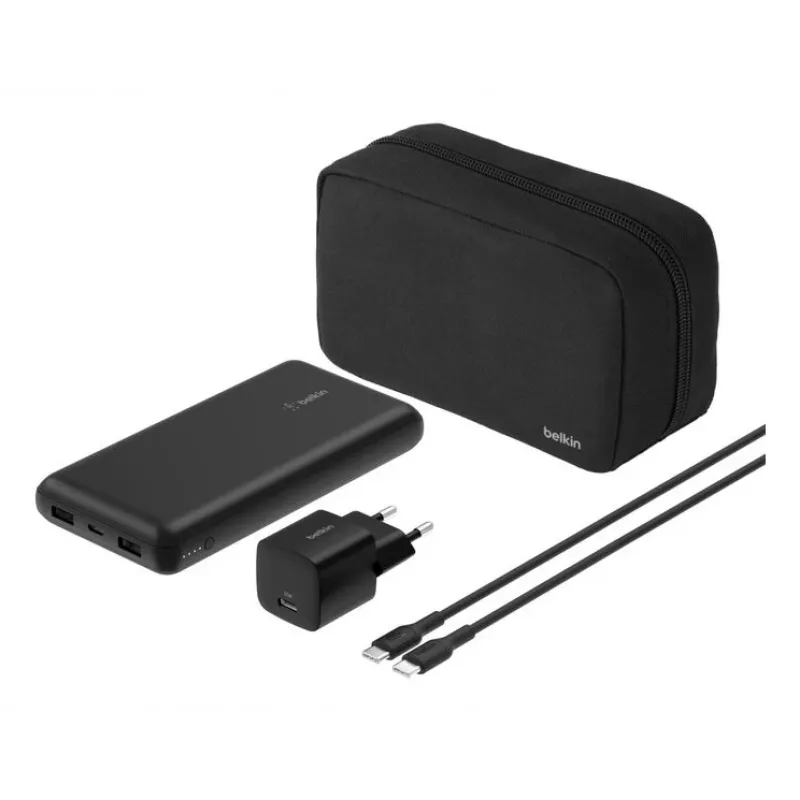 Belkin BoostCharge - Powerbank + AC barošanas bloks - 20000 mAh - PD - 3 izejas porti (24 pin USB-C, 2 x USB)
