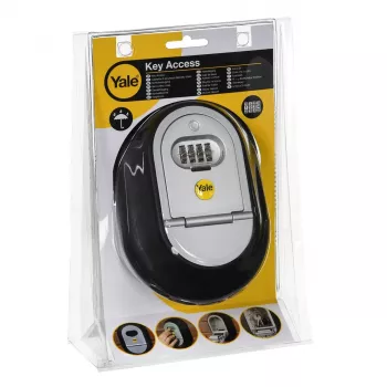 Portable safe Yale Y500 10011, key box, code lock, 130×39×187 mm, Melns/pelēka