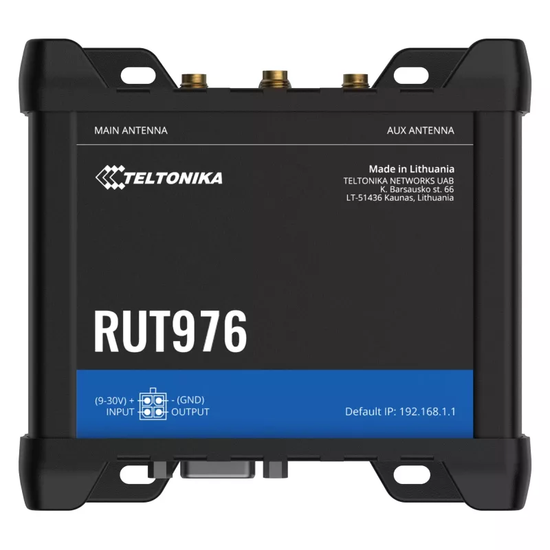 Teltonika RUT976 Redcap 5G maršrutētājs, 5G, Wi-Fi 4, Dual SIM, 4x FE LAN, RS232, RS485