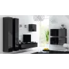 Sienas skapītis cama meble VIGO 50×50×30 cm, pie sienas stiprināms, melns/melns spīdīgs