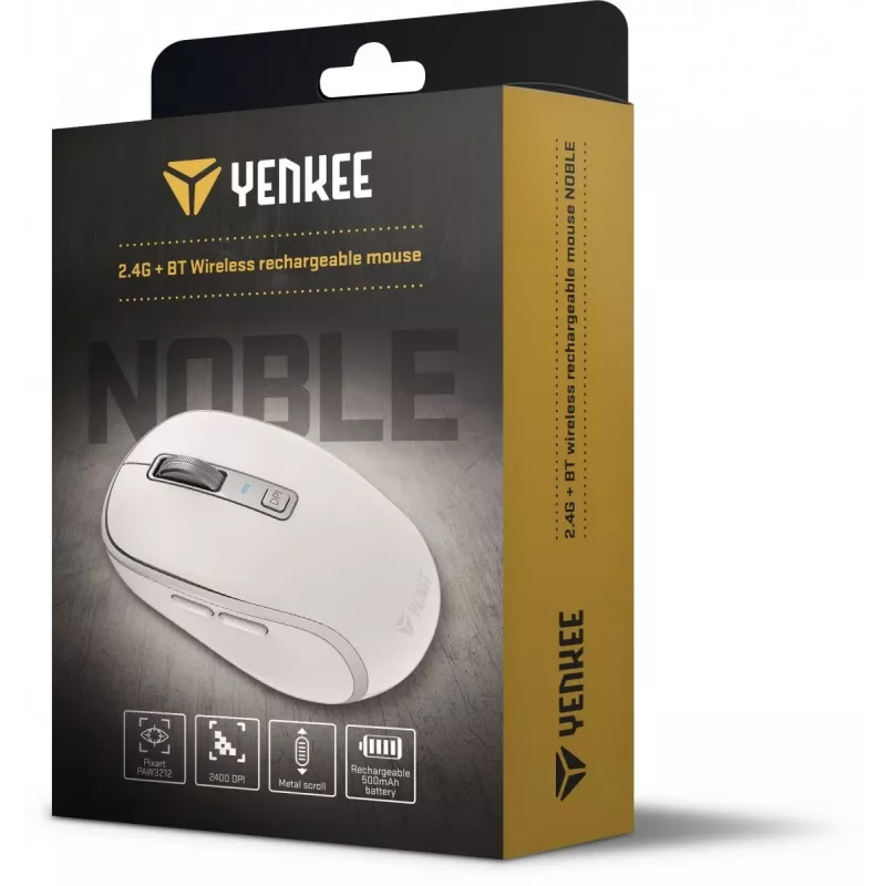 DUAL WiFi+Bluetooth bezvadu pele, uzlādējama baterija, 5 pogas