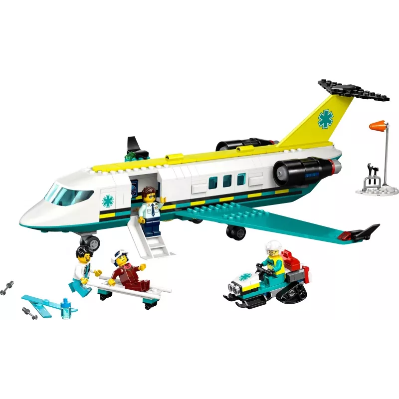 LEGO City Avārijas lidmašīna 60465 – neliels glābšanas lidaparāta būvēšanas komplekts, 403 detaļas, 4 minifigūriņas, vecums 6+