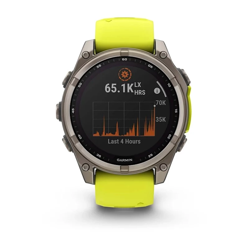 Garmin fenix 8 3.3 cm (1.3) 47 mm digitāls 260 x 260 pikseļu skārienekrāns Titāns Wi-Fi GPS (satelīts)