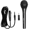 Mikrofons SVEN MK-100 (vadu, dinamisks, metāla, kabelis 4,0 m, 6,3/3,5 mm ligzda, kardioīds, melns)