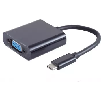 Video kabeļa adapteris USB Type-C VGA D-Sub Melns S/CONN 14-05006
